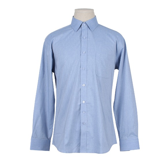 베이직핏 스판 블루 긴소매 셔츠 T234YSYP251